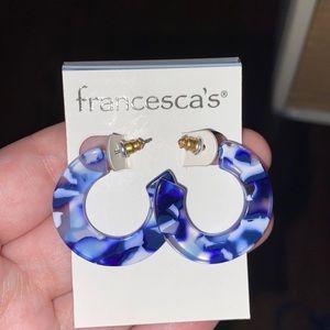 Francesca’s blue resin earrings never worn